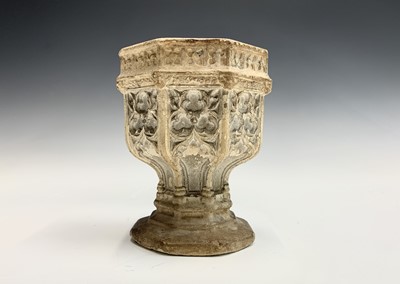 Lot 56 - An artificial stone miniature Gothic font, in...