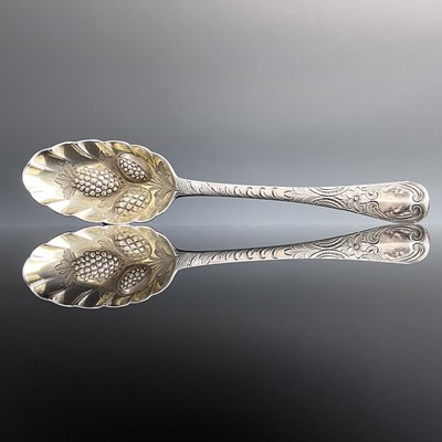 Lot 83 - A George I silver berry spoon, with deeply...