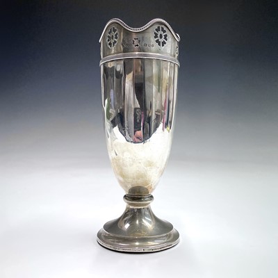 Lot 82 - A George V silver spill pedestal vase by Reid...