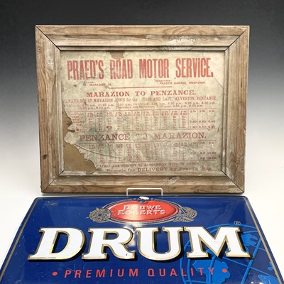 Lot 262 - A local interest timetable advertisement...