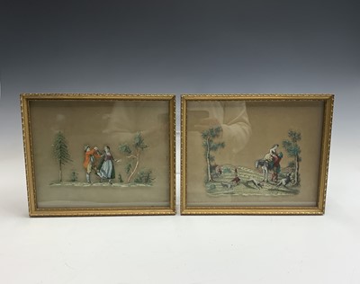 Lot 83 - A pair of cut paper scherenschnitte and...