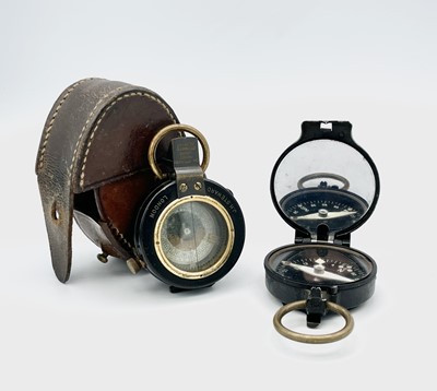 Lot 267 - A WWI lacquered brass marching compass by J.H...