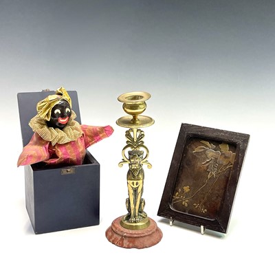 Lot 121 - A 19th century cast brass candlestick, the...