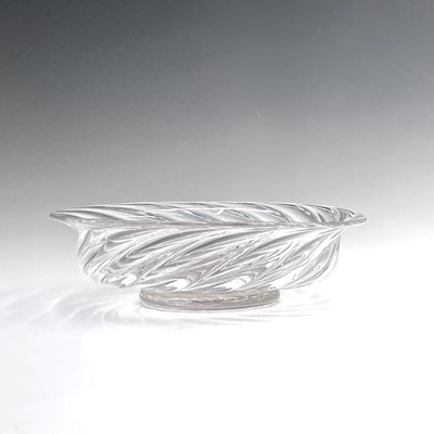 Lot 836 - A Georgian glass bowl, of low wrythen form on...
