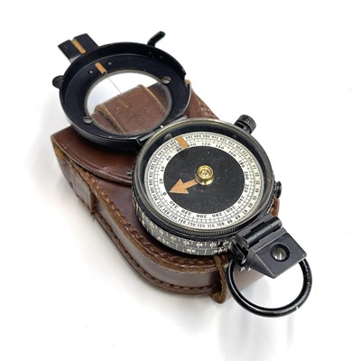 Lot 273 - A lacquered brass compass by Negretti and...