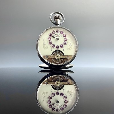 Lot 958 - A silver cased crown wind HEBDOMAS PATENT 8...
