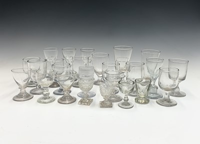 Lot 984 - A late Georgian wine glass, with inverted...