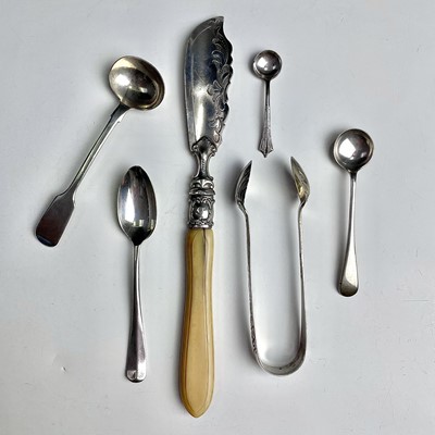 Lot 96 - A Victorian silver butter knife with ivory...