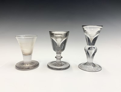 Lot 976 - An early Georgian deceptive wine glass, with...