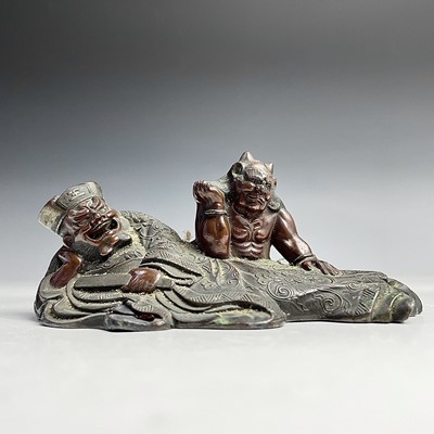 Lot 135 - A Chinese bronzed group, early 20th century,...