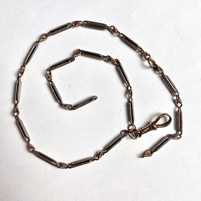 Lot 684 - A 9ct bi-colour gold fancy link chain, length...
