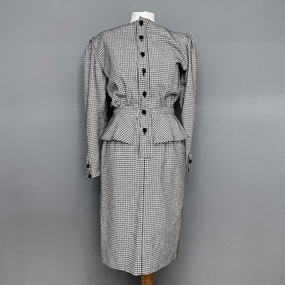 Lot 1057 - A 1980's Valentino 'Miss V' houndstooth dress,...