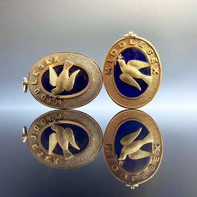 Lot 211 - A George VI silver gilt and blue enamel...