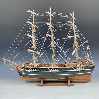 Lot 11 - A model of a three masted sailing ship, second...