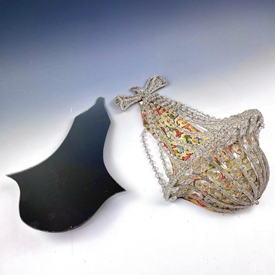 Lot 34 - A glass basket form wall light bracket, circa...