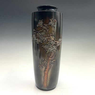 Lot 63 - A Japanese bronze vase, Meiji period, signed,...