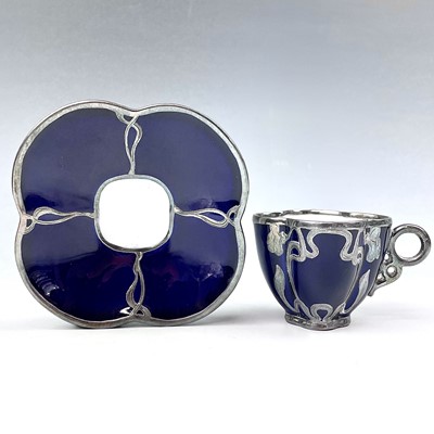 Lot 248 - A continental porcelain and silver cup and...
