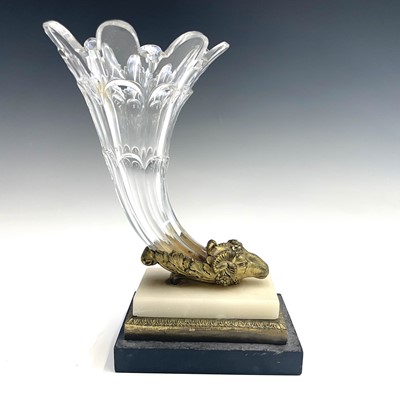 Lot 4 - A Regency cut glass and ormolu cornucopia vase,...