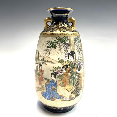 Lot 86 - A Japanese satsuma vase, by Fujisan, Meiji...