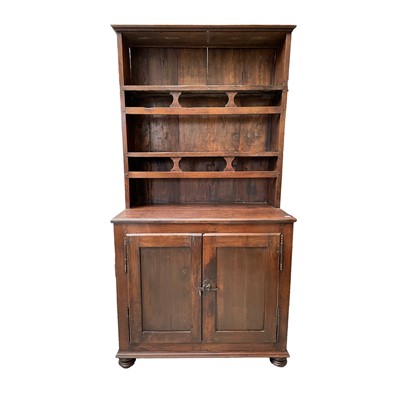 Lot 3108 - A continental walnut kitchen dresser, 19th...