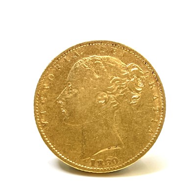 Lot 148 - Victorian Shield Back Sovereign. An 1860 -...