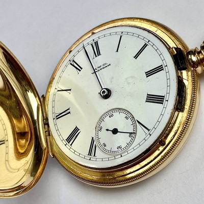 Lot 970 - A good 18ct gold Waltham full hunter crown...