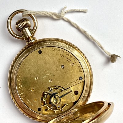 Lot 970 - A good 18ct gold Waltham full hunter crown...