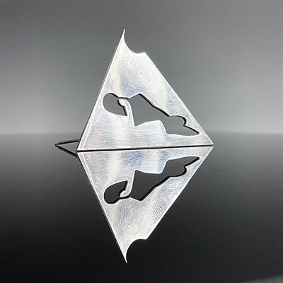 Lot 630 - A 1970's silver modernist brooch signed Suzin...
