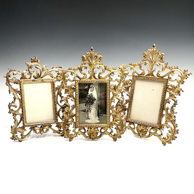Lot 42 - Three 19th century French cast brass gilded...