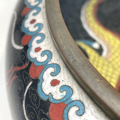Lot 74 - A Chinese cloisonne shallow bowl, 19th century,...