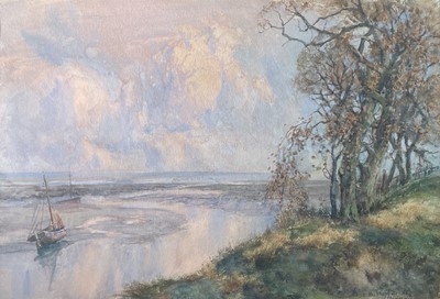Lot 658 - Louis Burleigh BRUHL (1861-1942) Thames side...