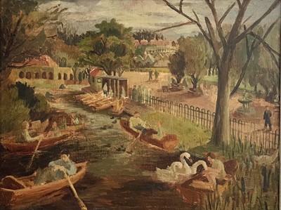 Lot 647 - Dorothy Young GRAHAM (1922-2002) The Park Oil...