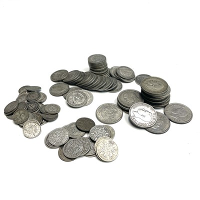 Lot 90 - G.B Silver pre 1947 Coinage. Comprising 525gms...