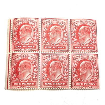 Lot 343 - G.B - Edward VII 1d Booklet Pane. U/M pane of...