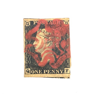 Lot 347 - Great Britain 1d Black. A good 3 1/2 margin...