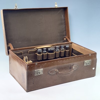 Lot 147 - A late Victorian tan leather vanity case with...