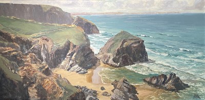 Lot 286 - Nancy BAILEY (1913-2012) Bedruthan Steps Oil...