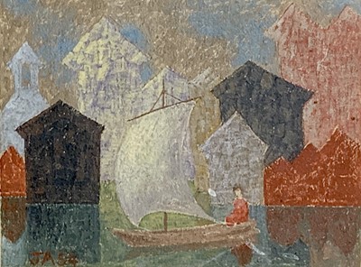 Lot 230 - John ARMSTRONG (1893-1973) Lone Sailor Oil on...