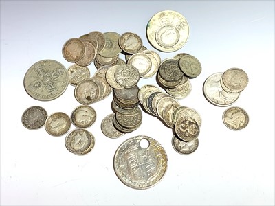 Lot 2668 - Silver 3d coins and other silver coins.
