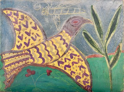 Lot 688 - Julia BERLIN (1942-2021) Bird and Dragonfly...