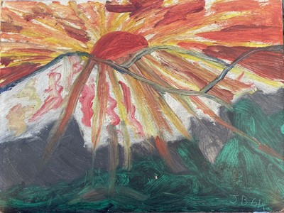 Lot 655 - Julia BERLIN (1942-2021) Sunrise Oil on board...