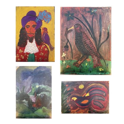 Lot 697 - Julia BERLIN (1942-2021) Bird and three other...