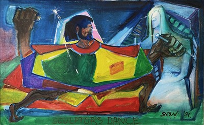 Lot 24 - Sven BERLIN (1911-1999) Sculptor's Dance Oil...