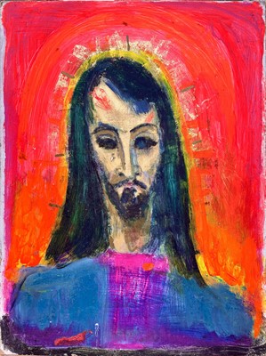 Lot 364 - Sven BERLIN (1911-1999) Sad Christ Oil on...