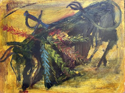 Lot 623 - Sven BERLIN (1911-1999) Bull Fight Oil on...