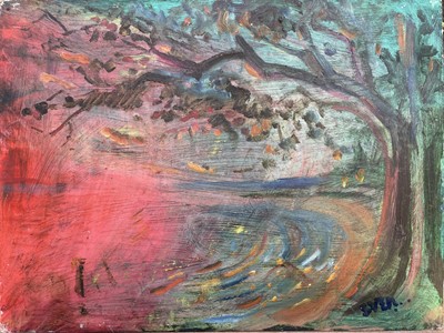 Lot 227 - Sven BERLIN (1911-1999) Sunrise Coast Oil on...