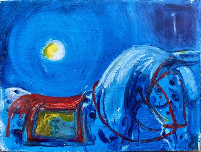 Lot 262 - Sven BERLIN (1911-1999) Rocking Horse Oil on...
