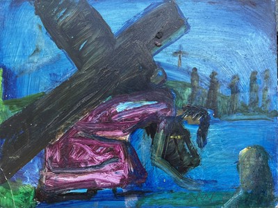Lot 593 - Sven BERLIN (1911-1999) Christ Carrying The...