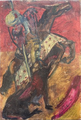Lot 264 - Sven BERLIN (1911-1999) Bull Fight Oil on...