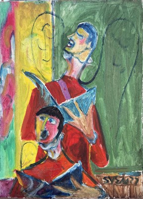 Lot 8 - Sven BERLIN (1911-1999) Choiristers Oil on...